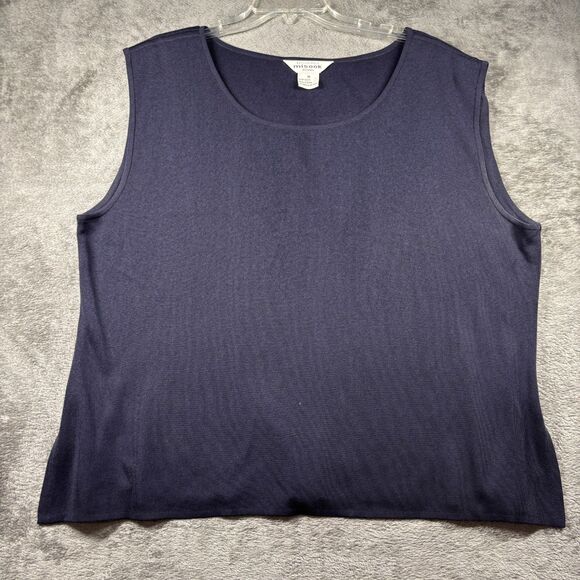 Exclusively Misook Women Lot of 2 Knit Top Tank Basics Brown Blue Size 3X J121 - Picture 3 of 10